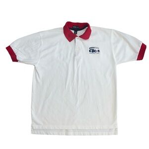 Vintage NACSAR Drive Day Homestead, FL 2001 White & Red Polo Shirt Size Medium